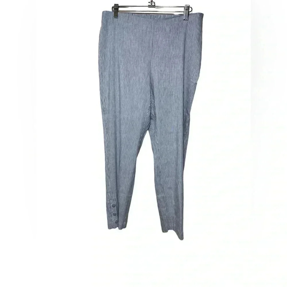 J Jill Linen Stretch Vertical Striped Pants Women’s size small